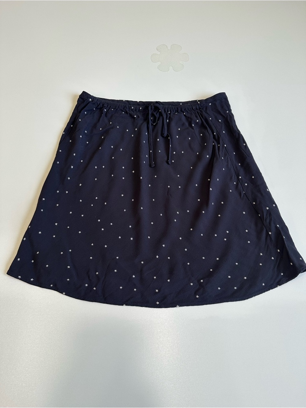 Madewell Navy Night Stars Print Mini Skirt Viscose Drawstring Waist | Size: 4
